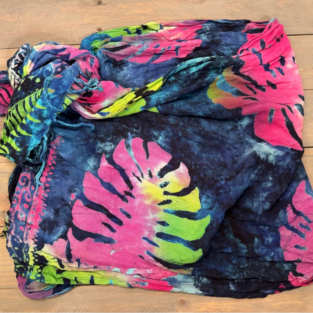 Vibrant Batik Tropical Tie-Dye Wrap